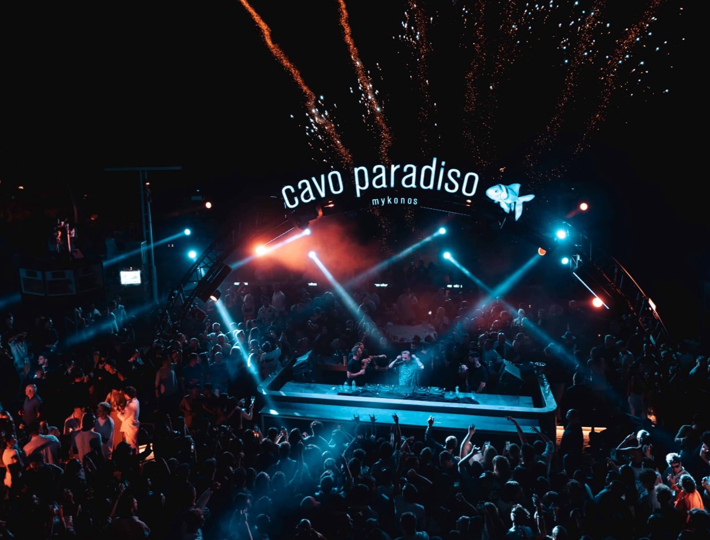 Cavo Paradiso Club view from the beach